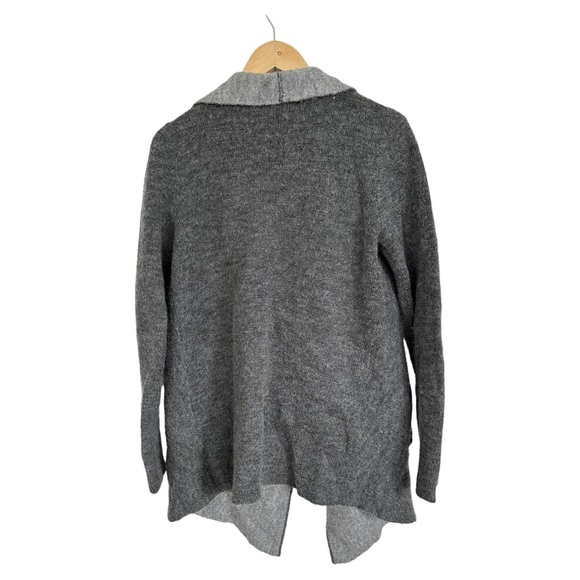 Nanette Lepore Gray Waterfall Open Front Cardigan Sweater Two Tone Size Large - Picture 6 of 10